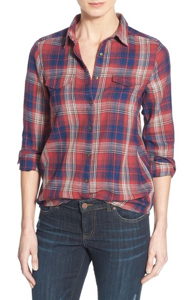 flap pocket plaid shirt